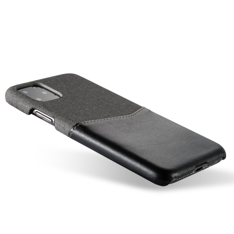 For iPhone 11 PC + PU Splicing Case with Card Slots