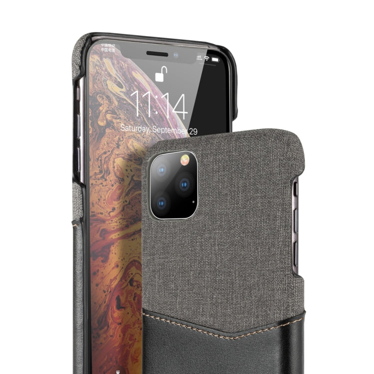 For iPhone 11 PC + PU Splicing Case with Card Slots