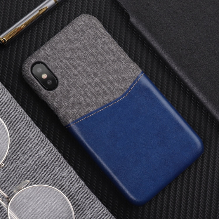 For iPhone X / XS PC + PU Splicing Case with Card Slots