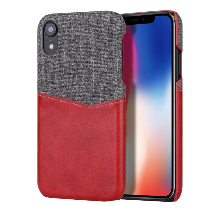 For iPhone XR PC + PU Splicing Case with Card Slots