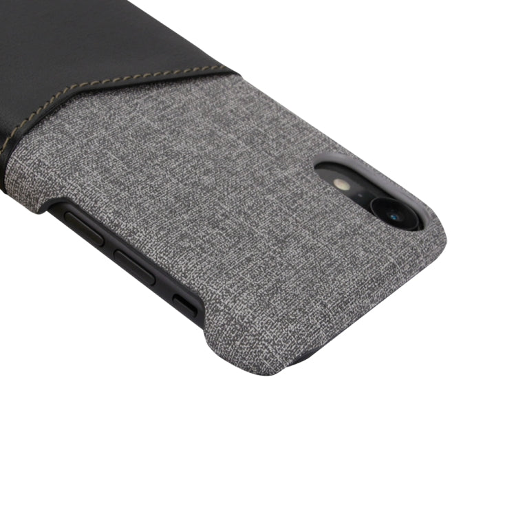 For iPhone XR PC + PU Splicing Case with Card Slots