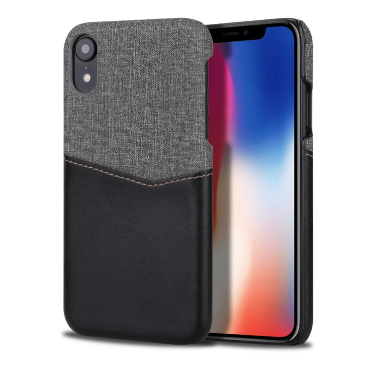 For iPhone XR PC + PU Splicing Case with Card Slots