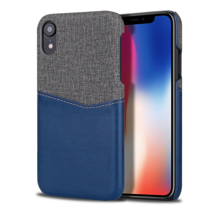 For iPhone XR PC + PU Splicing Case with Card Slots
