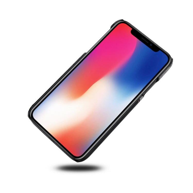For iPhone XR PC + PU Splicing Case with Card Slots