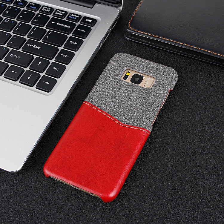 For Galaxy S8 PC + PU Splicing Case with Card Slots