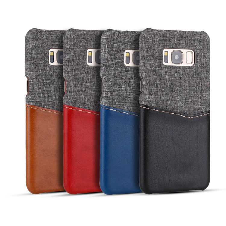 For Galaxy S8 PC + PU Splicing Case with Card Slots