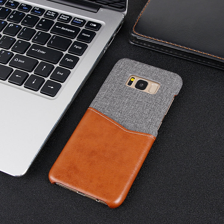 For Galaxy S8 PC + PU Splicing Case with Card Slots