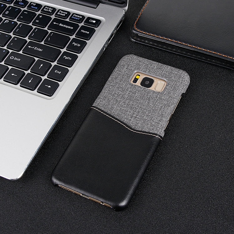 For Galaxy S8+ PC + PU Splicing Case with Card Slots