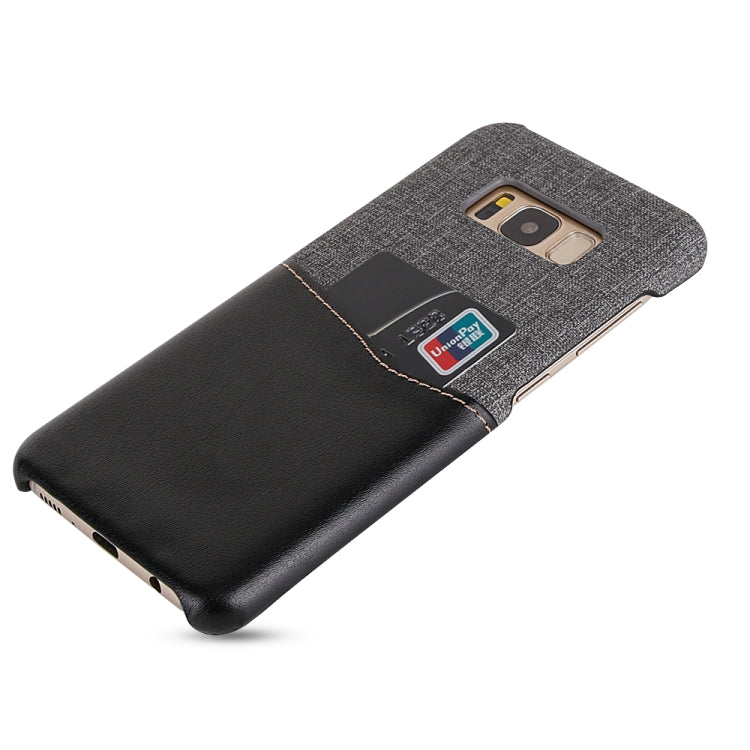 For Galaxy S8+ PC + PU Splicing Case with Card Slots