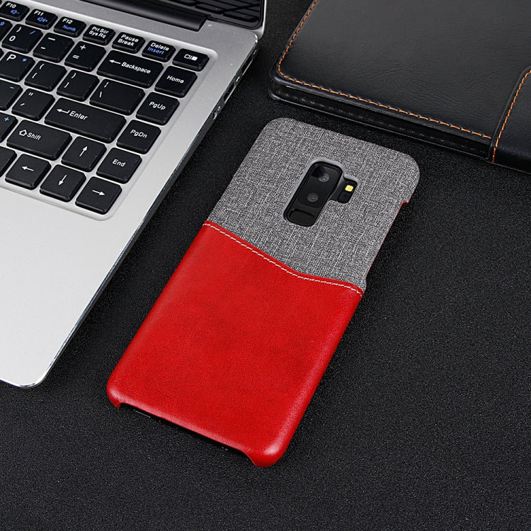 For Galaxy S9 PC + PU Splicing Case with Card Slots