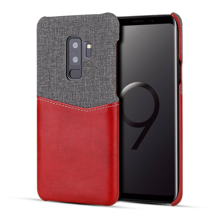 For Galaxy S9+ PC + PU Splicing Case with Card Slots