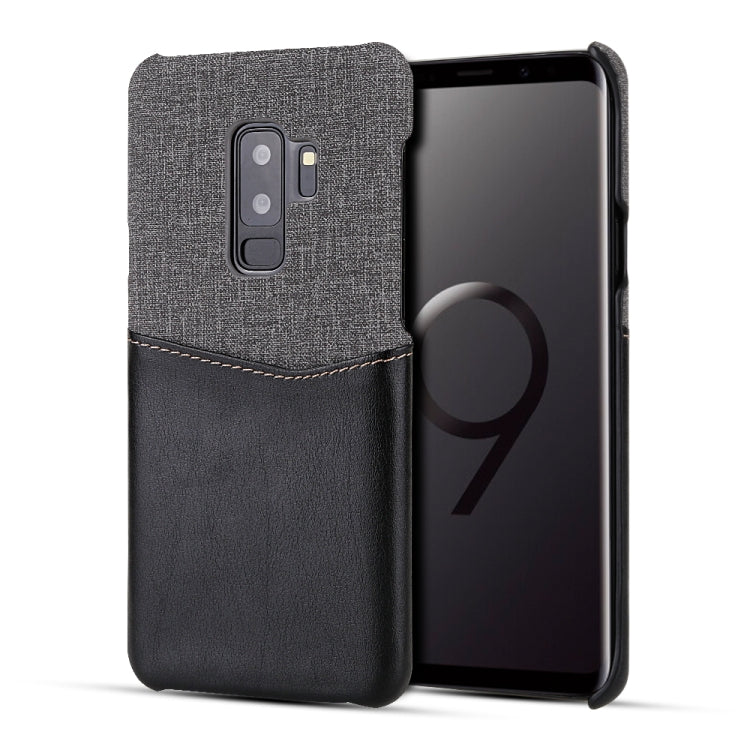 For Galaxy S9+ PC + PU Splicing Case with Card Slots