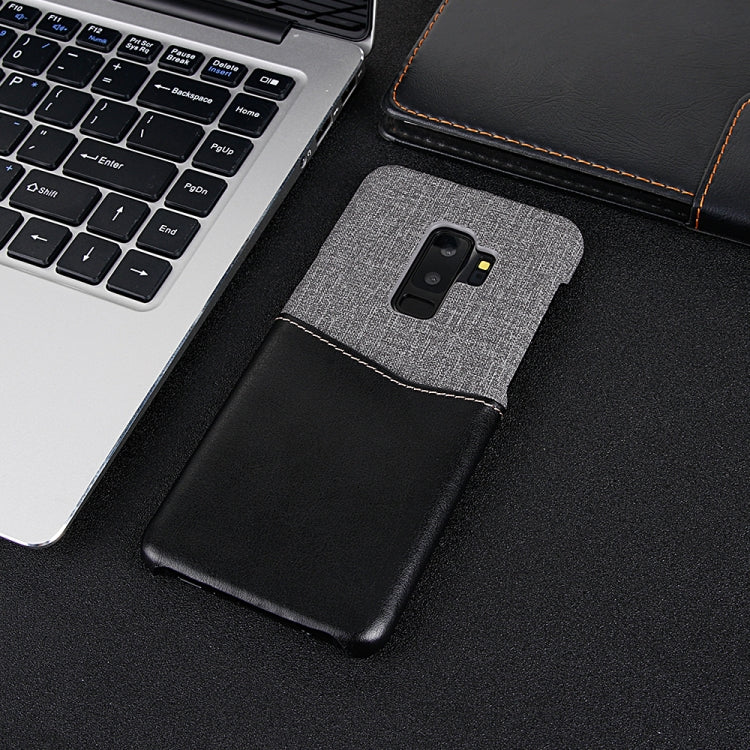 For Galaxy S9+ PC + PU Splicing Case with Card Slots