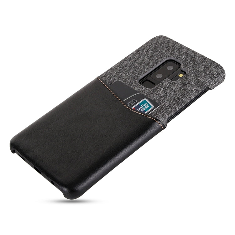For Galaxy S9+ PC + PU Splicing Case with Card Slots