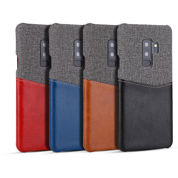 For Galaxy S9+ PC + PU Splicing Case with Card Slots