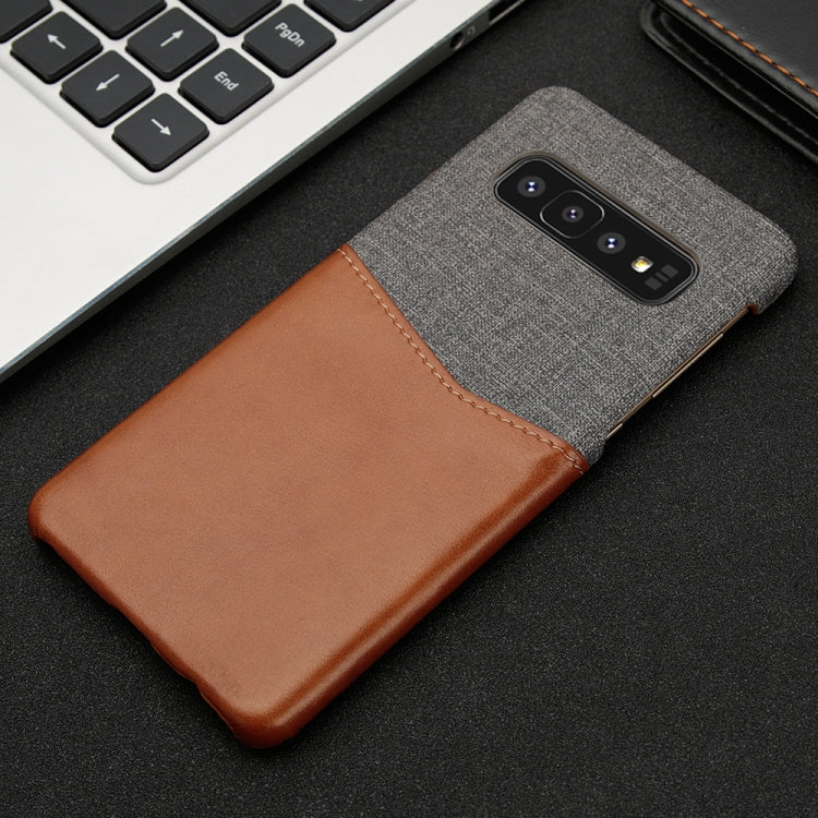 For Galaxy S10+ PC + PU Splicing Case with Card Slots