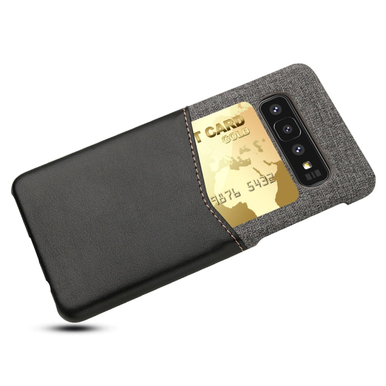 For Galaxy S10+ PC + PU Splicing Case with Card Slots