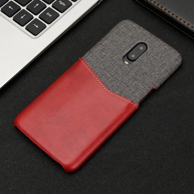 For OnePlus 6T PC + PU Splicing Case with Card Slots