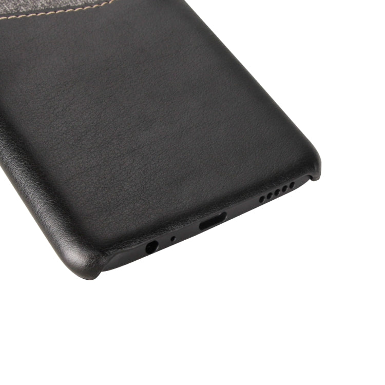 For OnePlus 6T PC + PU Splicing Case with Card Slots
