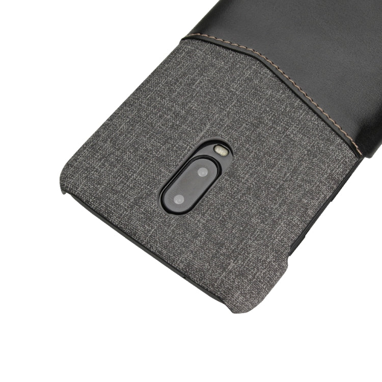 For OnePlus 6T PC + PU Splicing Case with Card Slots
