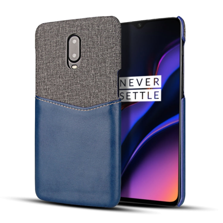 For OnePlus 6T PC + PU Splicing Case with Card Slots