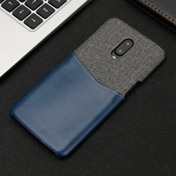For OnePlus 6T PC + PU Splicing Case with Card Slots