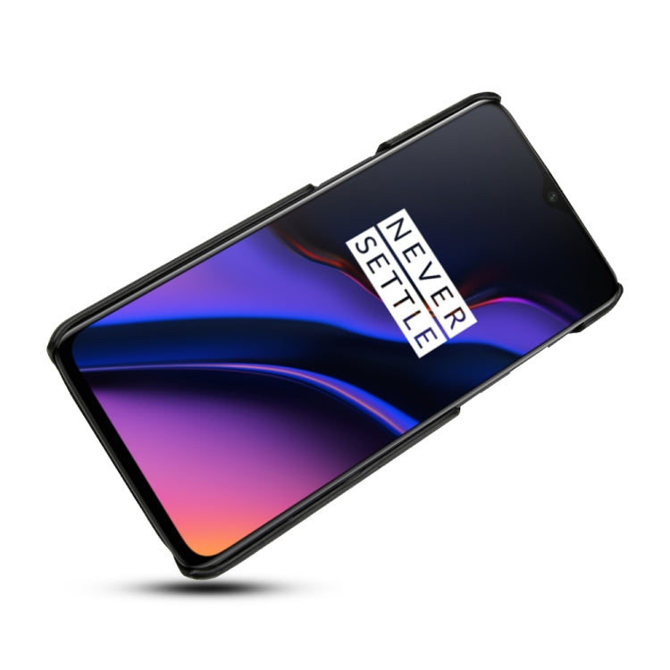 For OnePlus 6T PC + PU Splicing Case with Card Slots