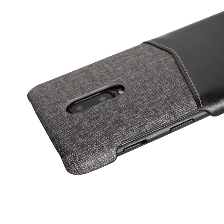 For OnePlus 6T PC + PU Splicing Case with Card Slots