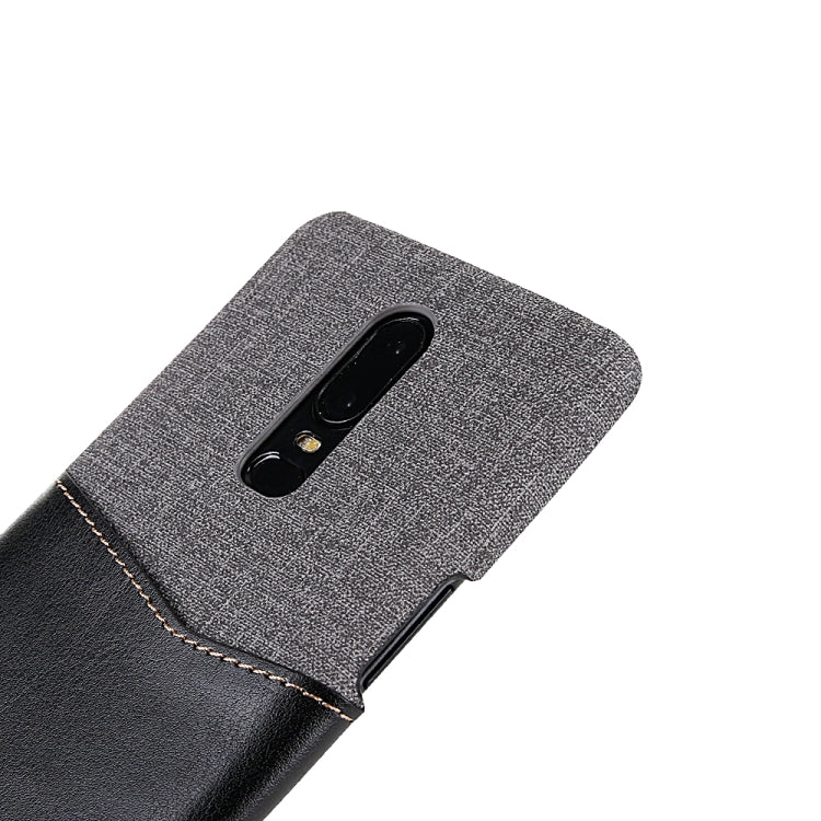 For OnePlus 6 PC + PU Splicing Case with Card Slots
