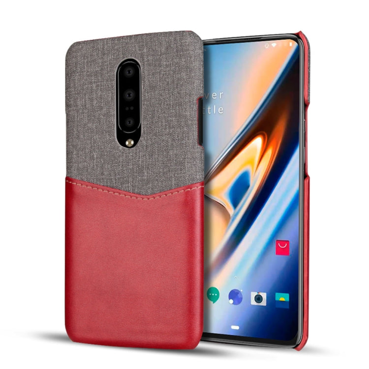 For OnePlus 7 Pro PC + PU Splicing Case with Card Slots