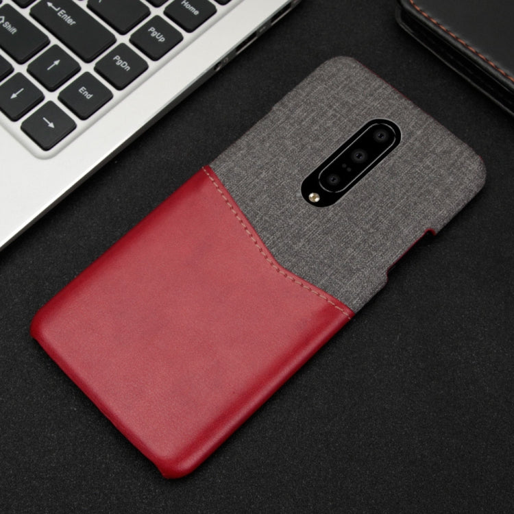 For OnePlus 7 Pro PC + PU Splicing Case with Card Slots