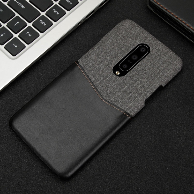 For OnePlus 7 Pro PC + PU Splicing Case with Card Slots