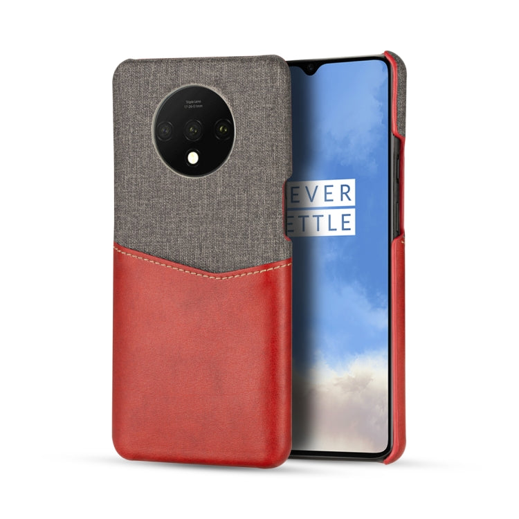 For OnePlus 7T PC + PU Splicing Case with Card Slots