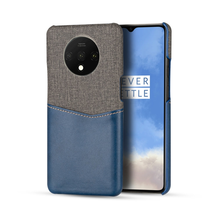 For OnePlus 7T PC + PU Splicing Case with Card Slots