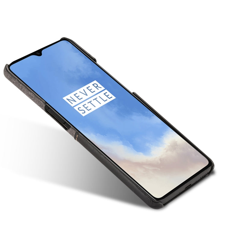 For OnePlus 7T PC + PU Splicing Case with Card Slots