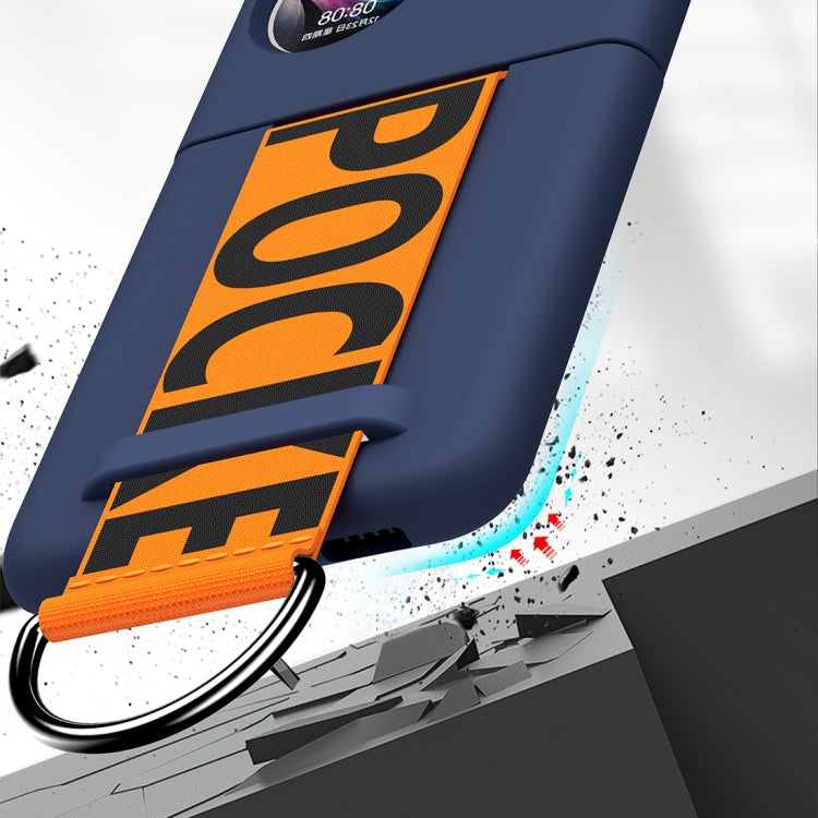 For Huawei P50 Pocket Wrist Strap Skin Feel Frosted PC Phone Case
