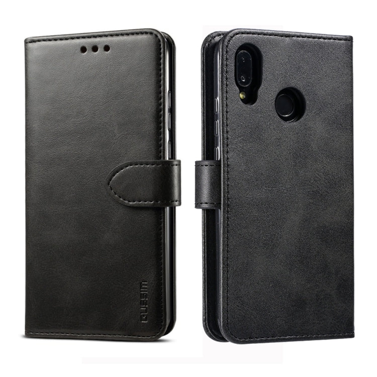For Huawei P20 Lite GUSSIM Business Style Horizontal Flip Leather Case with Holder & Card Slots & Wallet