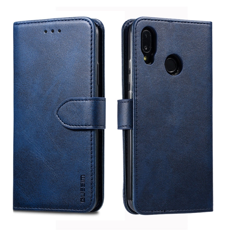 For Huawei P20 Lite GUSSIM Business Style Horizontal Flip Leather Case with Holder & Card Slots & Wallet