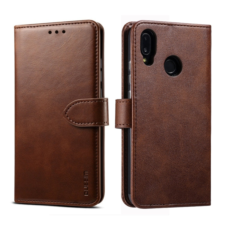 For Huawei P20 Lite GUSSIM Business Style Horizontal Flip Leather Case with Holder & Card Slots & Wallet