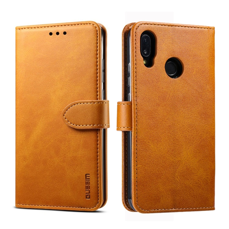 For Huawei P20 Lite GUSSIM Business Style Horizontal Flip Leather Case with Holder & Card Slots & Wallet