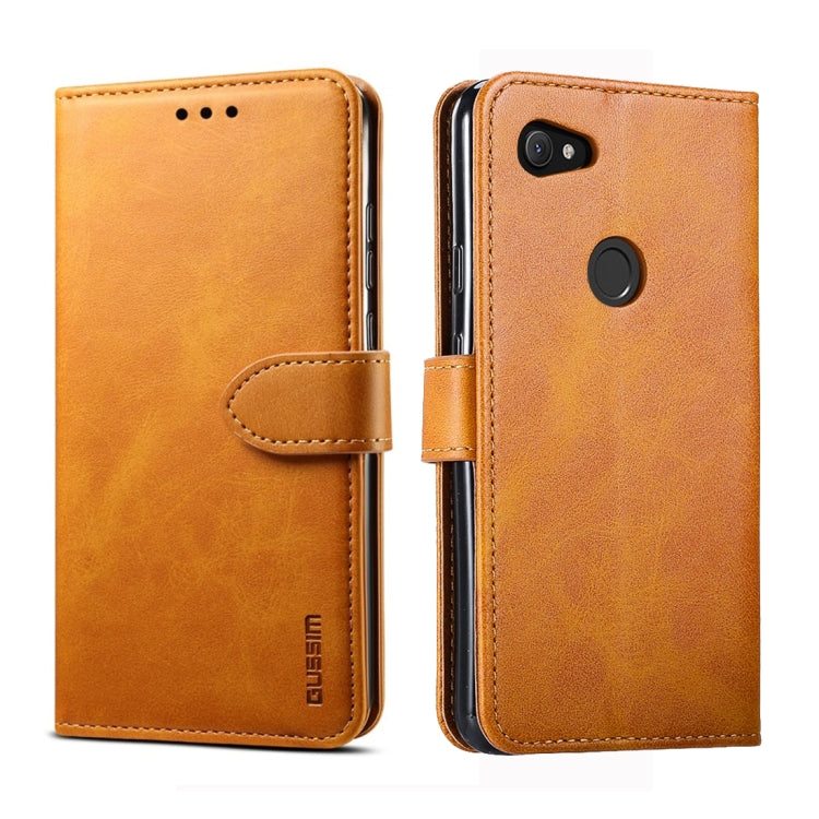 For Google Pixel 3a GUSSIM Business Style Horizontal Flip Leather Case with Holder & Card Slots & Wallet