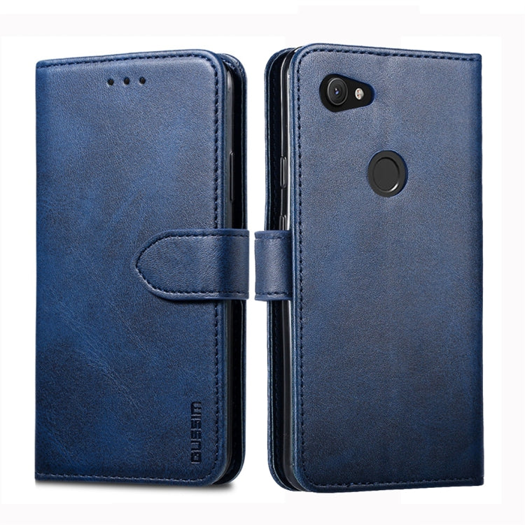 For Google Pixel 3a XL GUSSIM Business Style Horizontal Flip Leather Case with Holder & Card Slots & Wallet