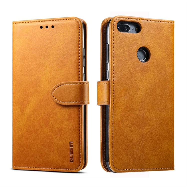 For Huawei P Smart GUSSIM Business Style Horizontal Flip Leather Case with Holder & Card Slots & Wallet