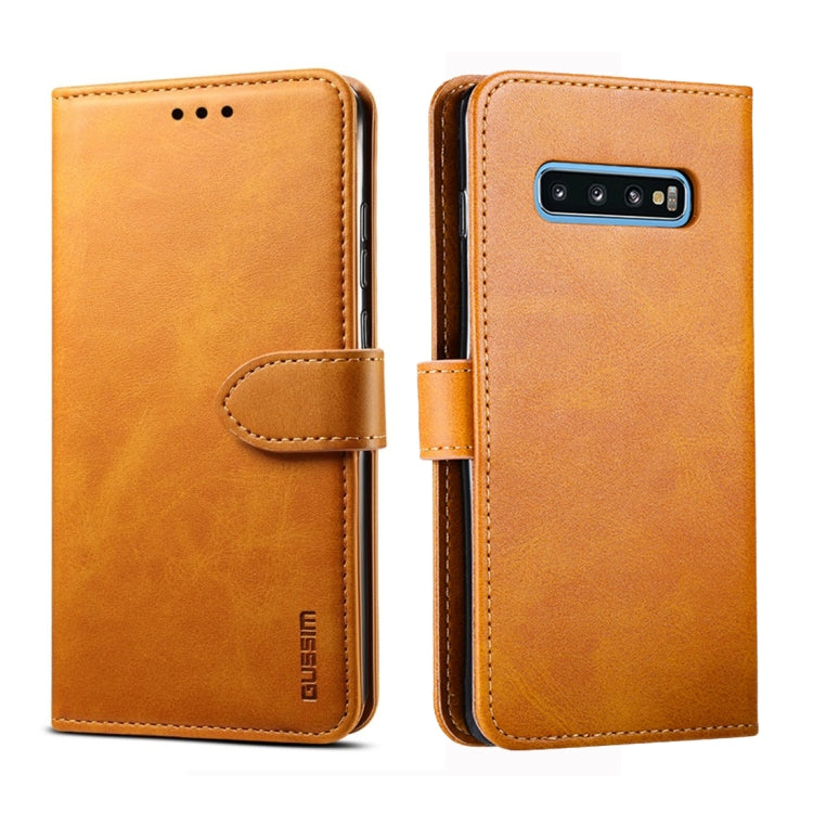 For Galaxy S10+ GUSSIM Business Style Horizontal Flip Leather Case with Holder & Card Slots & Wallet