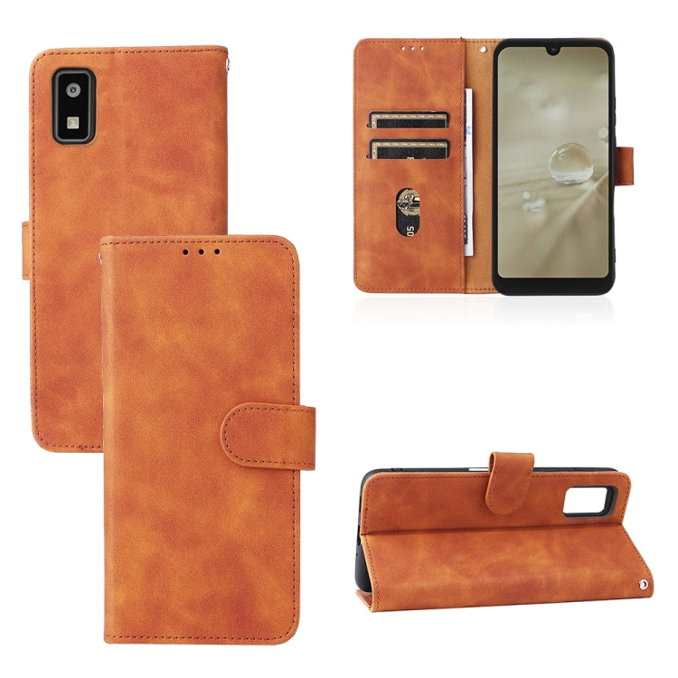 For Sharp Aquos Wish SHG06 Skin Feel Magnetic Buckle Calf Texture PU Phone Case