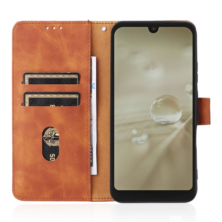 For Sharp Aquos Wish SHG06 Skin Feel Magnetic Buckle Calf Texture PU Phone Case