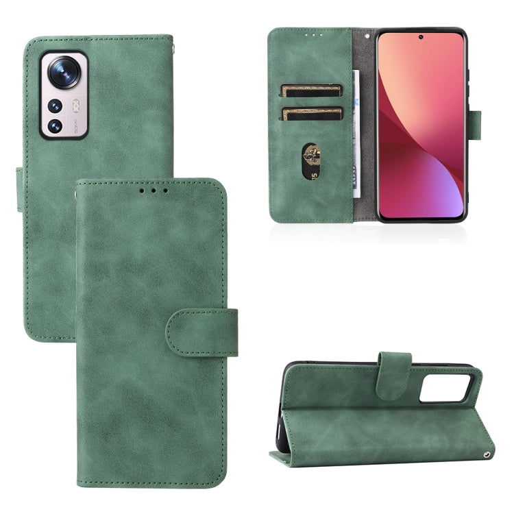 For Xiaomi 12 5G Skin Feel Magnetic Buckle Calf Texture PU Phone Case