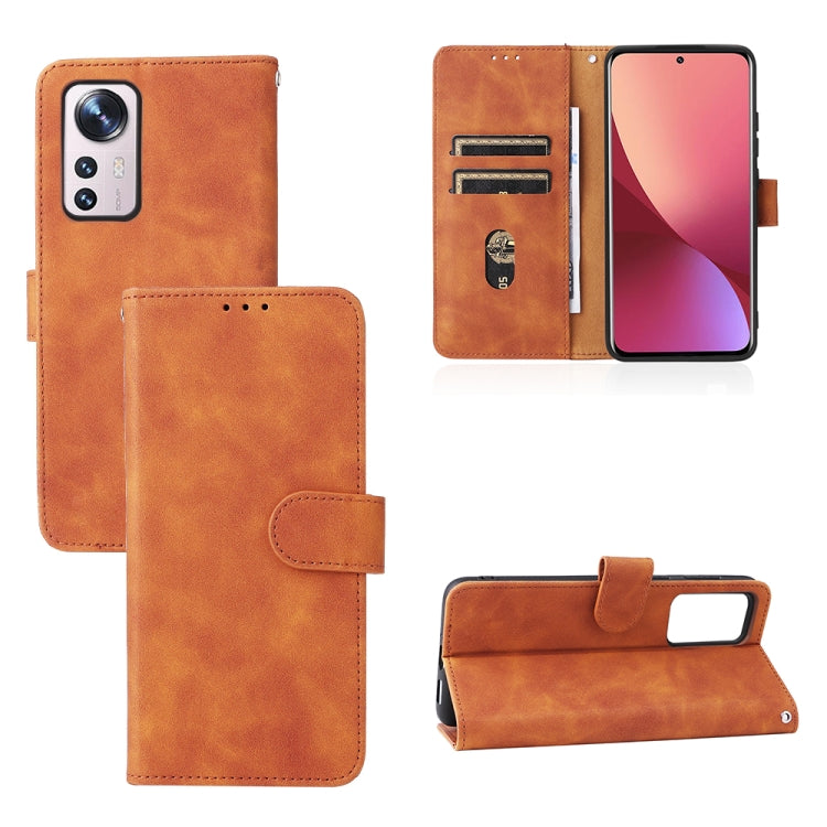 For Xiaomi 12 5G Skin Feel Magnetic Buckle Calf Texture PU Phone Case