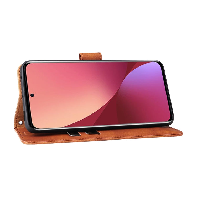 For Xiaomi 12 5G Skin Feel Magnetic Buckle Calf Texture PU Phone Case