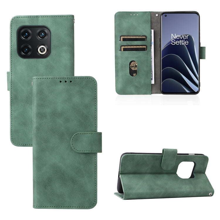 For OnePlus 10 Pro 5G Skin Feel Magnetic Buckle Calf Texture PU Phone Case